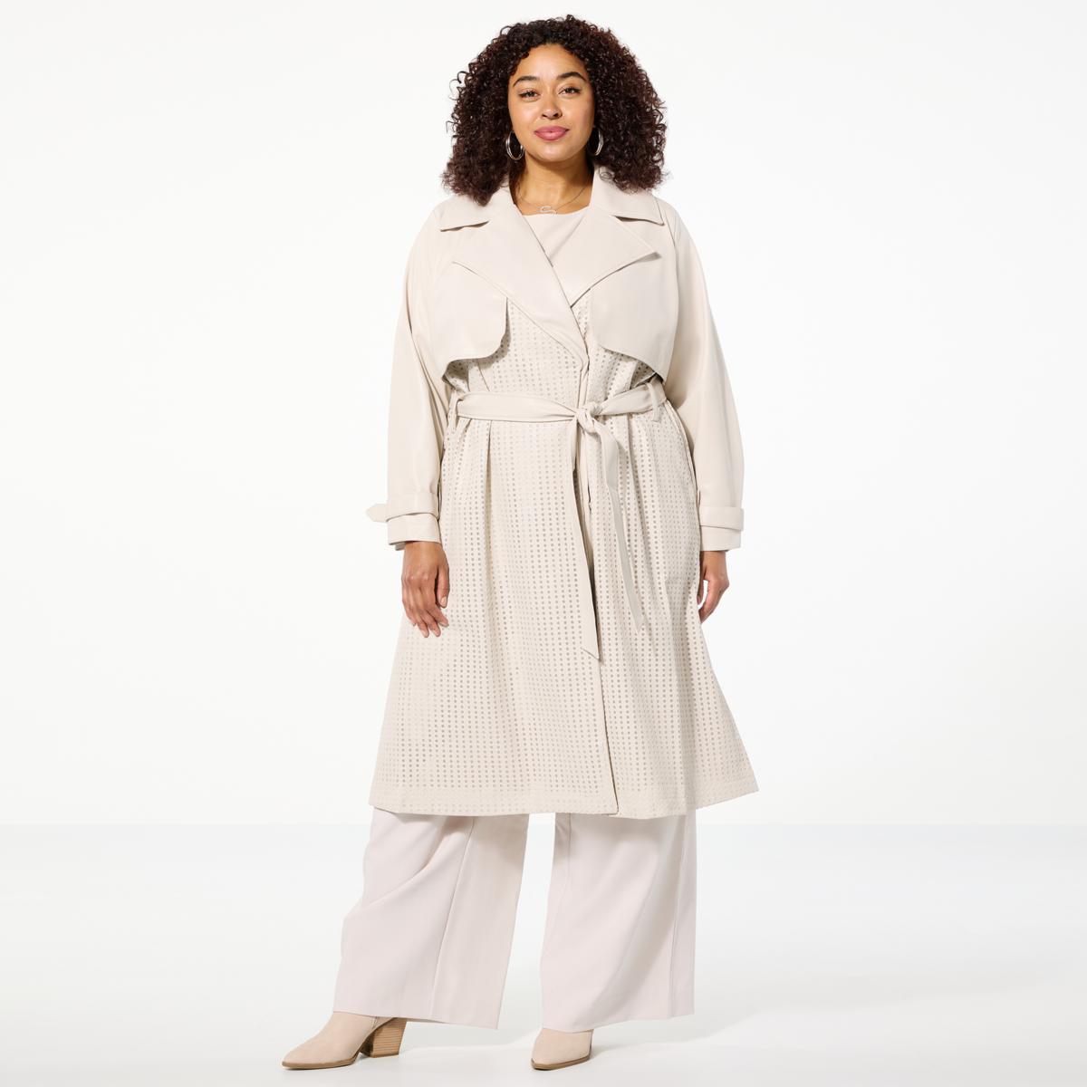 GREY by Jhoan Sebastian Grey Perforated Faux Leather Trench - 23280150