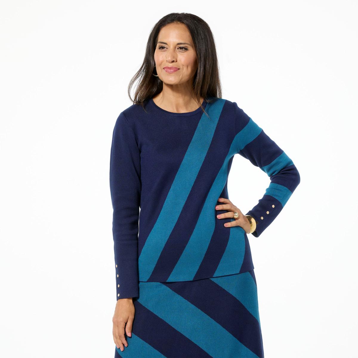 Antthony Jacquard Knit Long-Sleeve Sweater - 23295046 | HSN