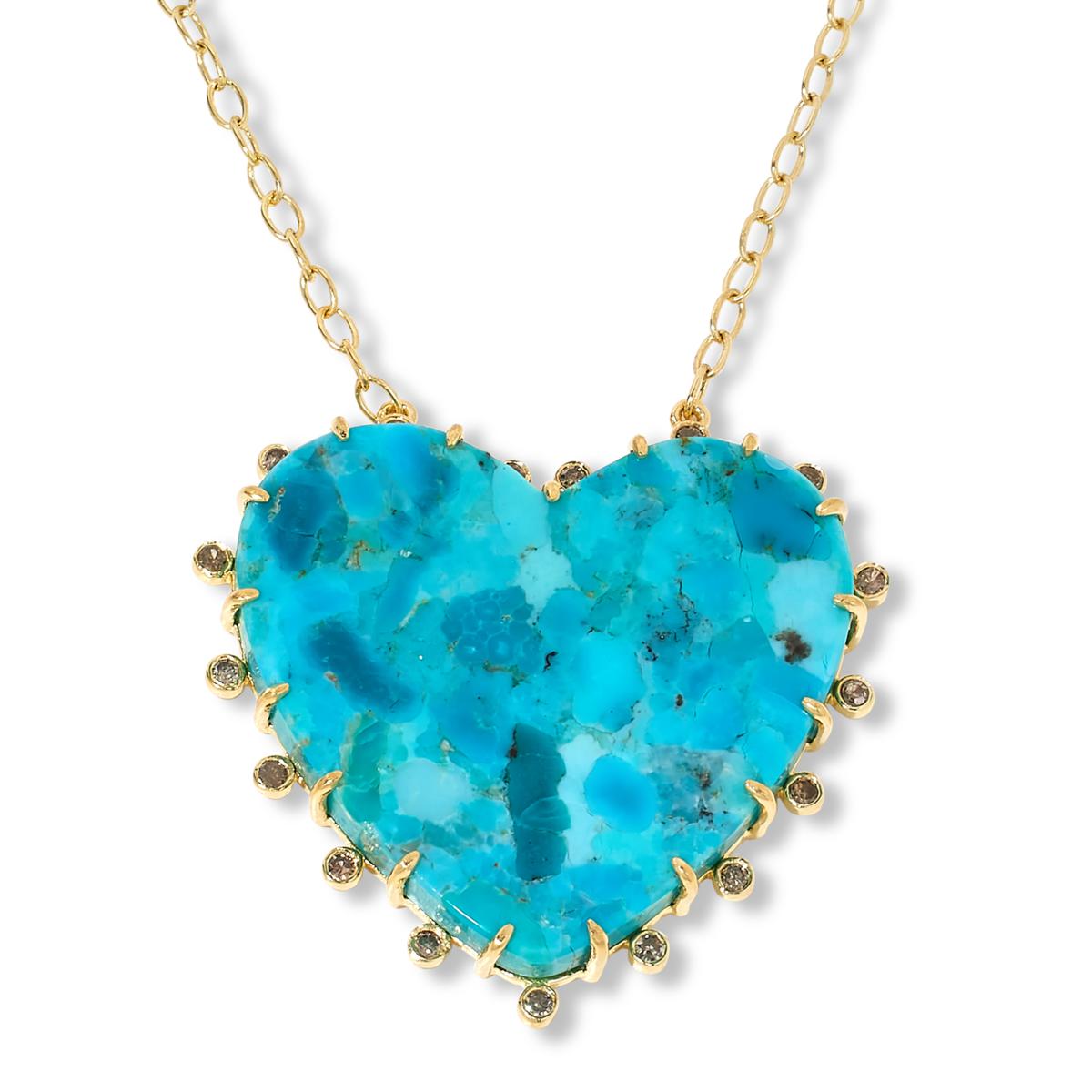 Rarities Composite Turquoise and Champagne Diamond Heart 18