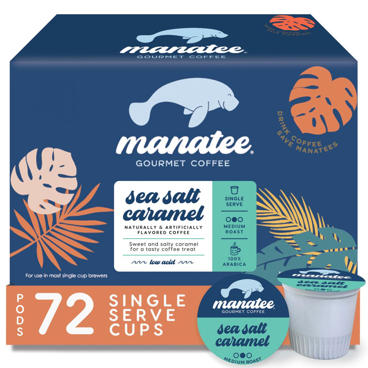 Manatee Coffee 72ct Sea Salt Caramel Flavored Coffee Pods 10093467 HSN