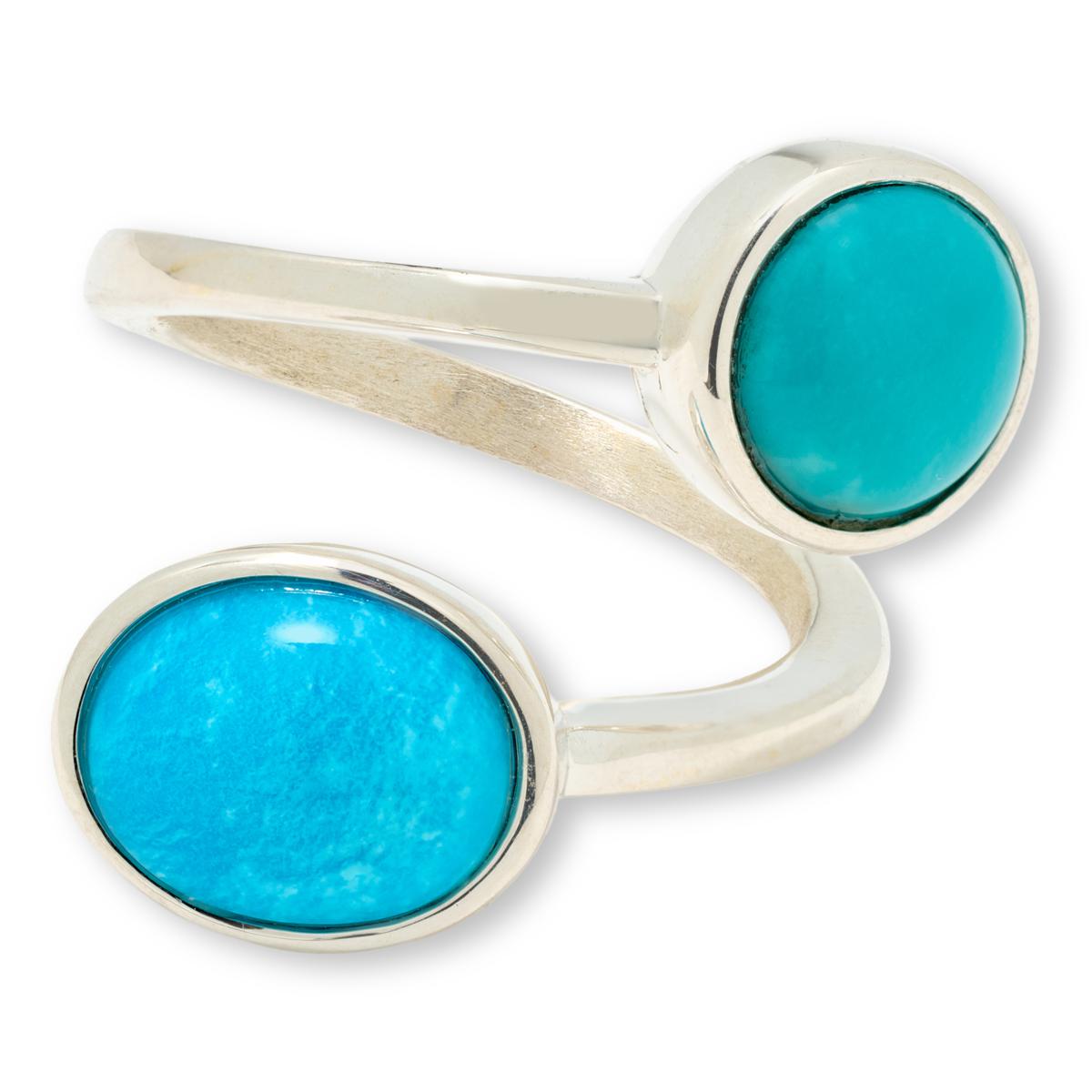 Jay King Sterling Silver Kingman Turquoise Bypass Ring | HSN