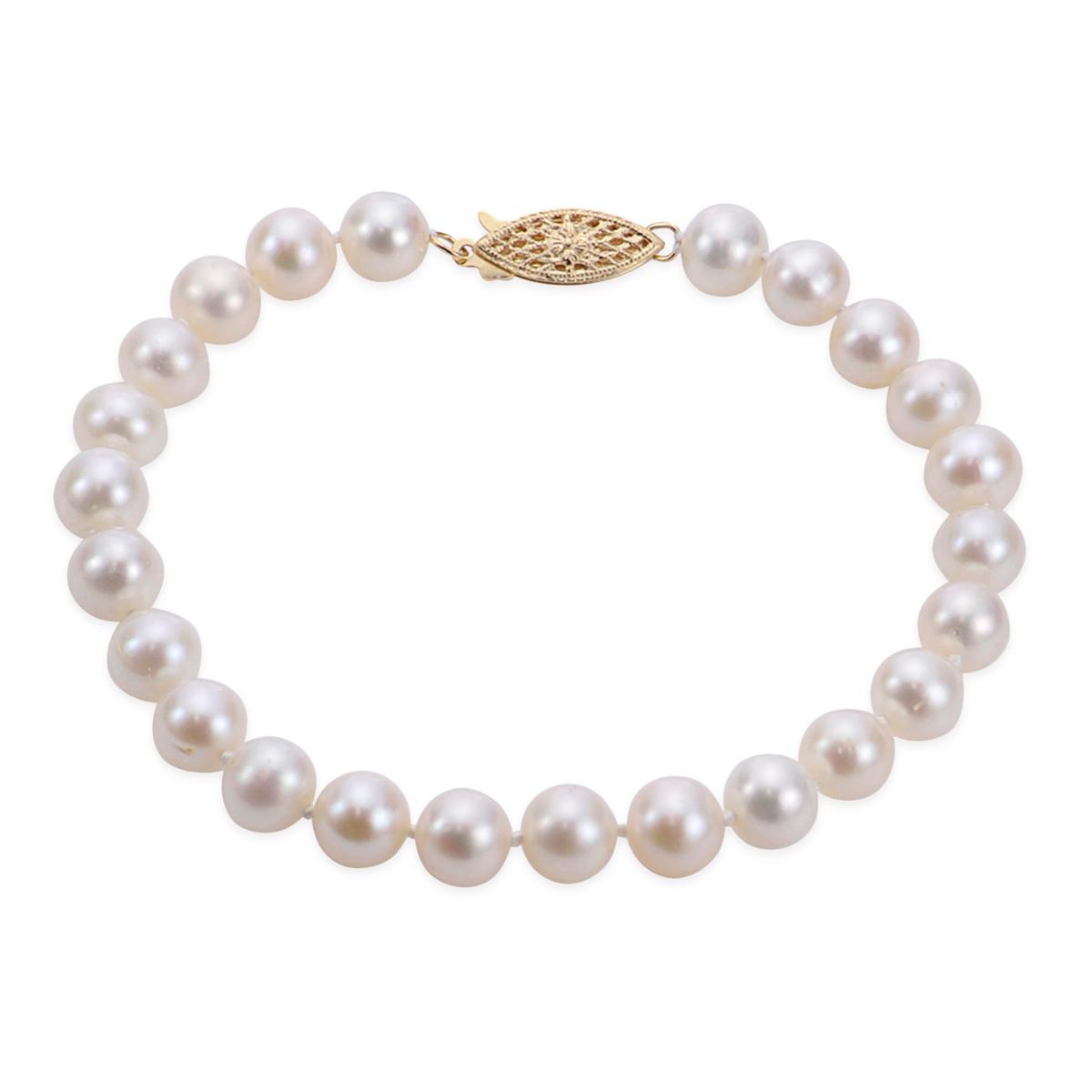 Imperial Pearls 14K Gold Cultured Freshwater Pearl 71/2" Bracelet