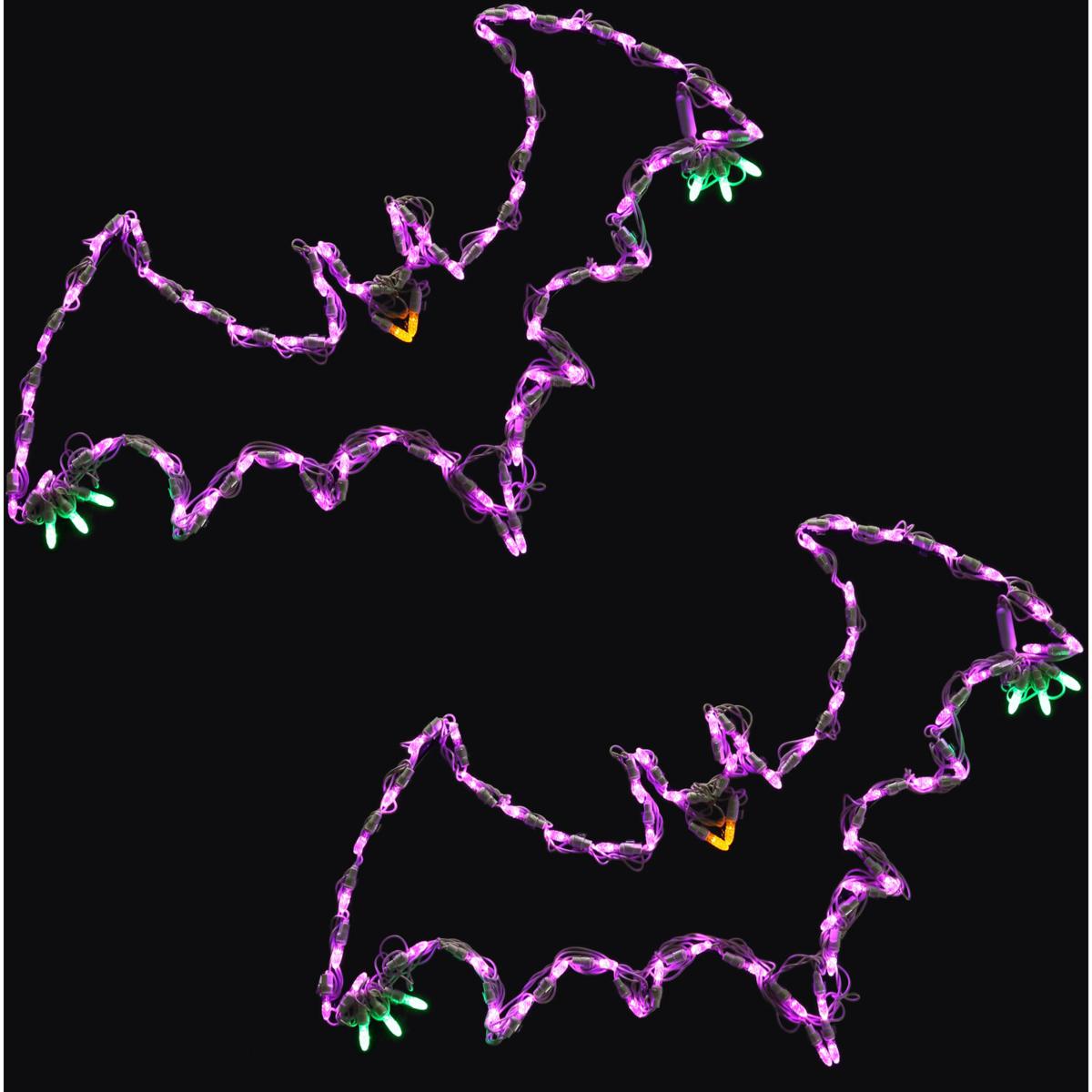 Halloween Indoor/Outdoor LED Lights Set of 2 Flying Bats (29 x 17 inches each) 9221591 HSN