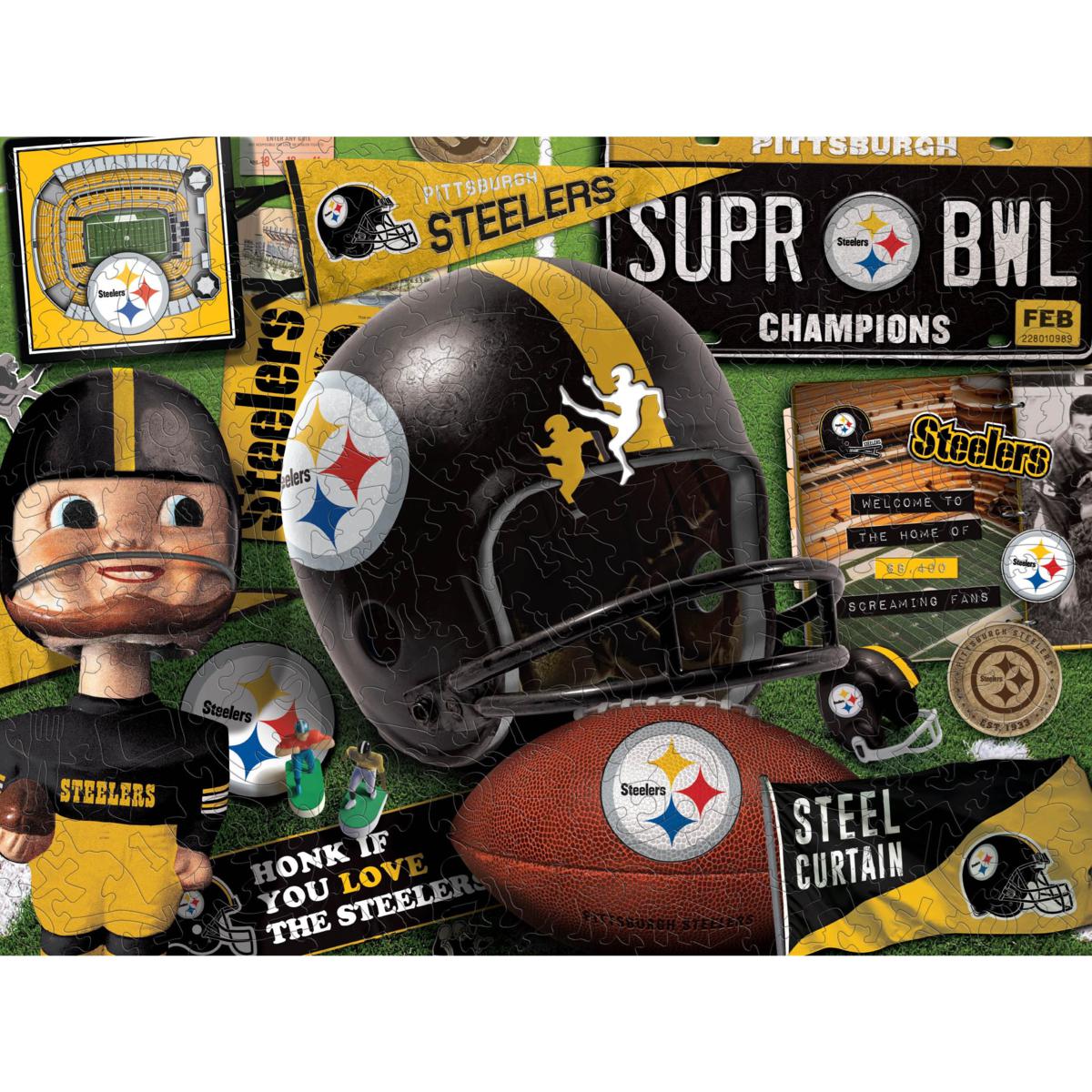 Officially Licensed NFL Wooden Retro Series Puzzle Pittsburgh