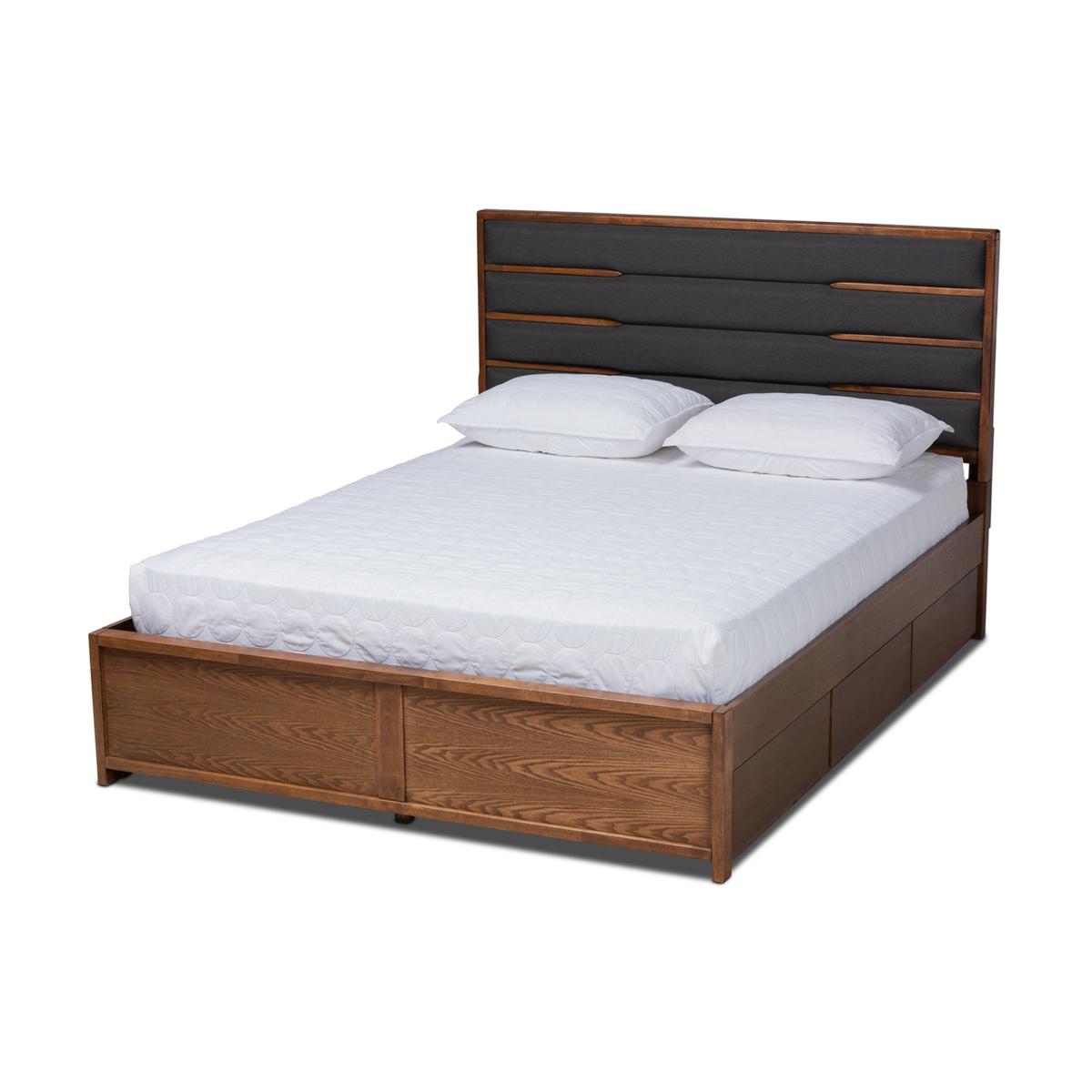 Elin Fabric Upholstered Wood Queen Size Platform Storage Bed 9903730