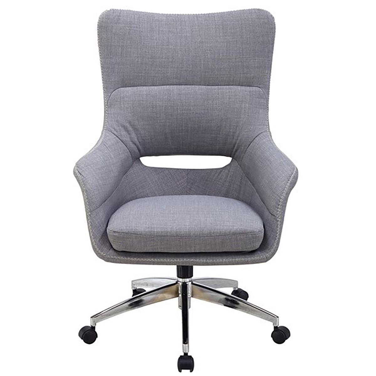 Hanover Gray Carlton Wingback Wheeled Office Chair w/Gas Lift Seating