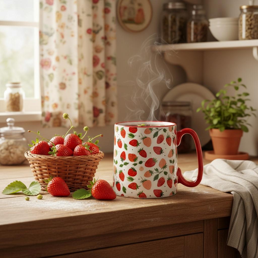 10 Strawberry Street Bella Strawberries Mugs Set of 4 | HSN