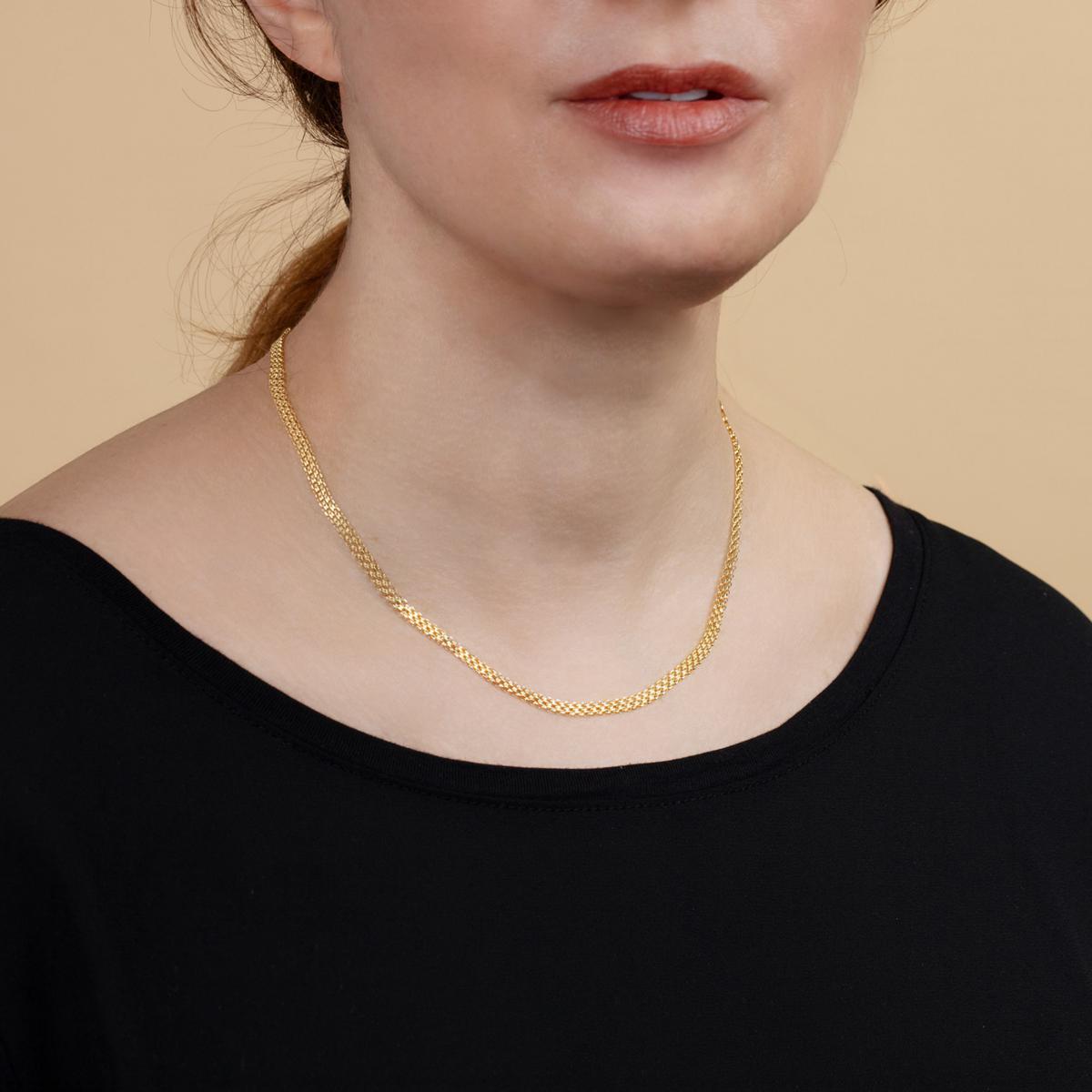 14K Gold 3-Row 20" Bismark Chain - 23223289 | HSN