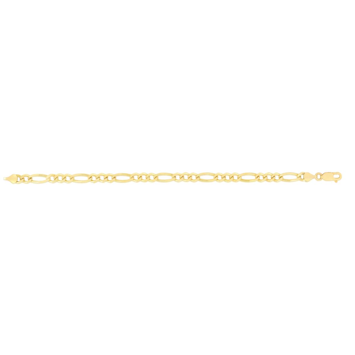 14K Yellow Gold 3.8mm Diamond-Cut Figaro Chain Bracelet - 8" - 9433660 | HSN