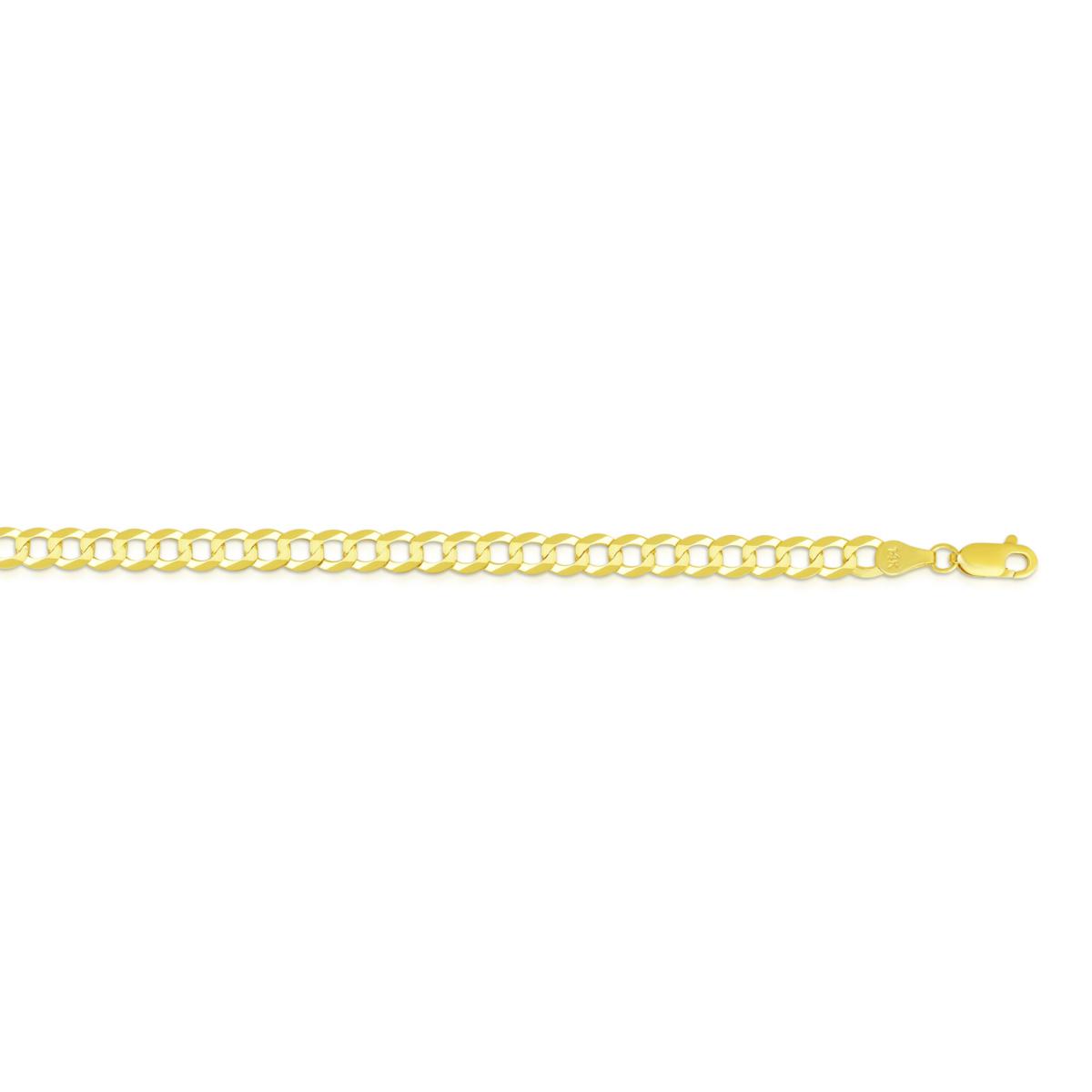 14K Yellow Gold 4.7mm Diamond-Cut Comfort Curb Chain Bracelet - 8-1/2" - 9433646 | HSN