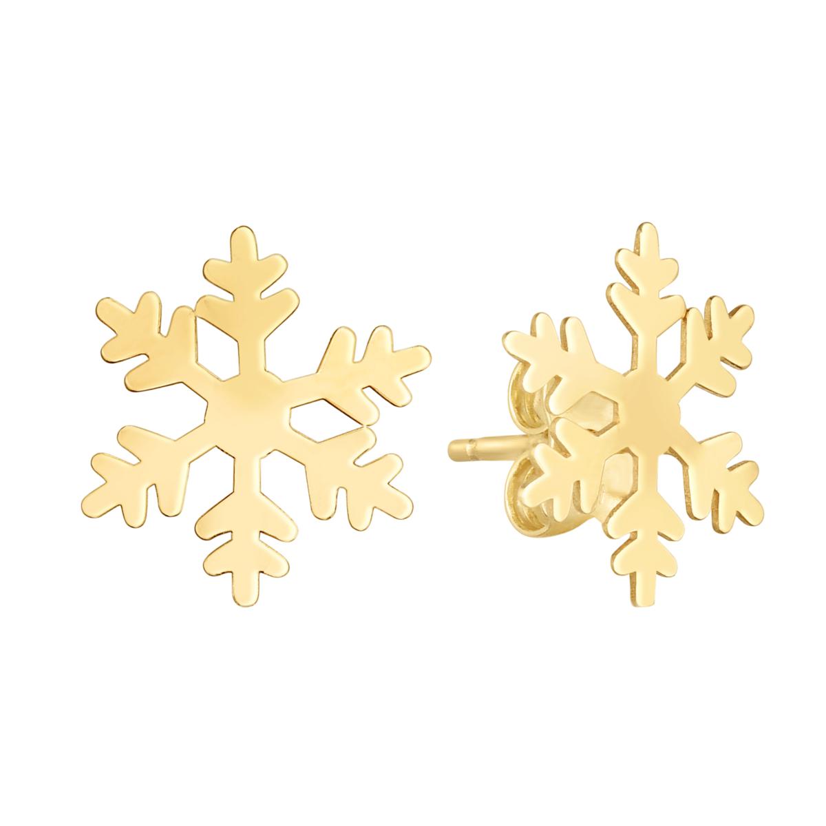 gold snowflake stud earrings