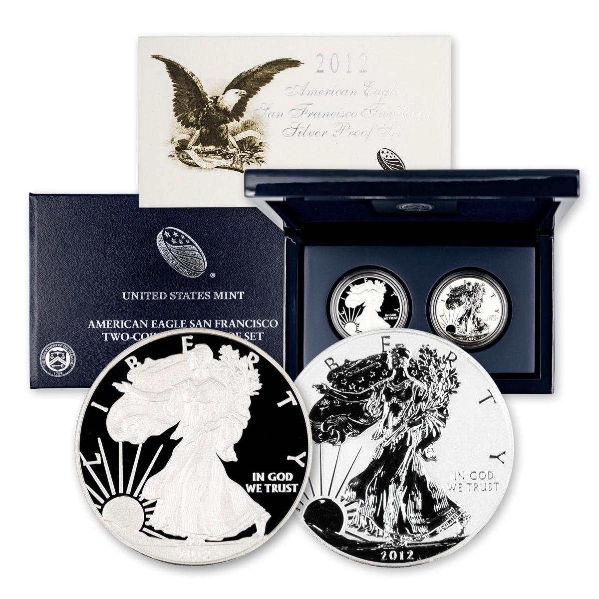 アメリカンイーグル 2012 Proof & Reverse Proof S-Mint Silver Eagle 2-Coin Anniversary