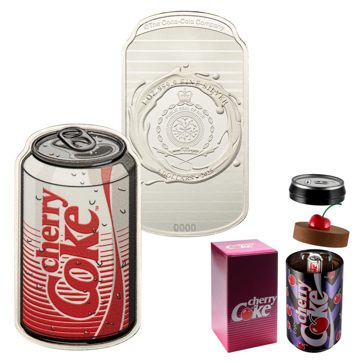 2025 Cherry Coke LE 4500 40th Anniversary 1 oz. Silver Coin
