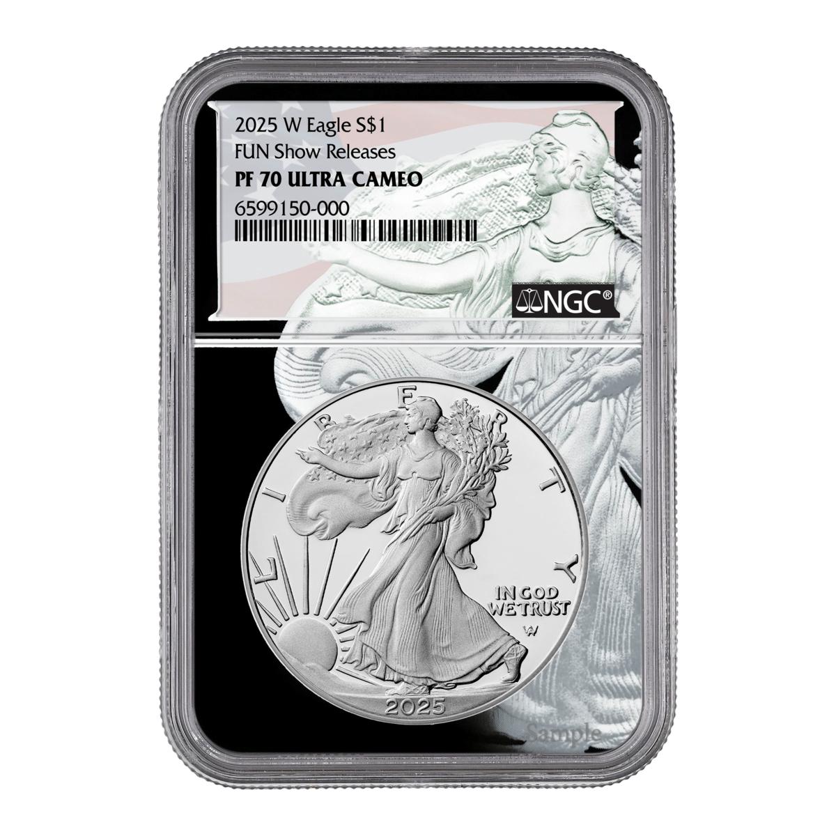 2025 PF70 NGC Silver Eagle Dollar Coin FUN Show Releases and