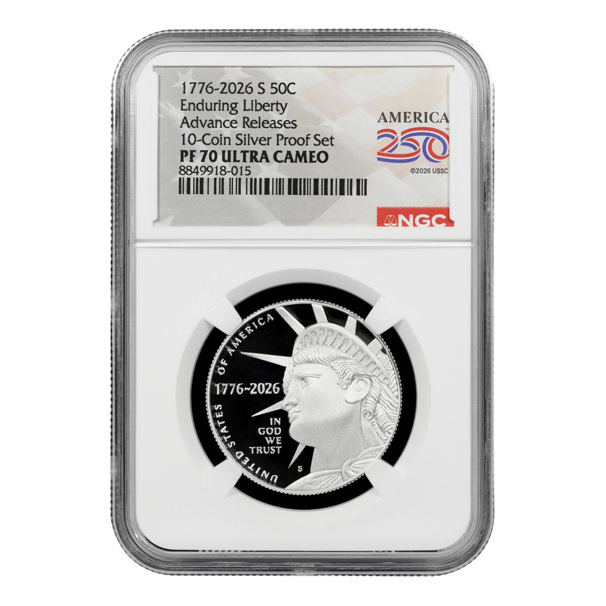 2026-S PF70 NGC Ultra Cameo Advance Release 10-Coin Silver Proof