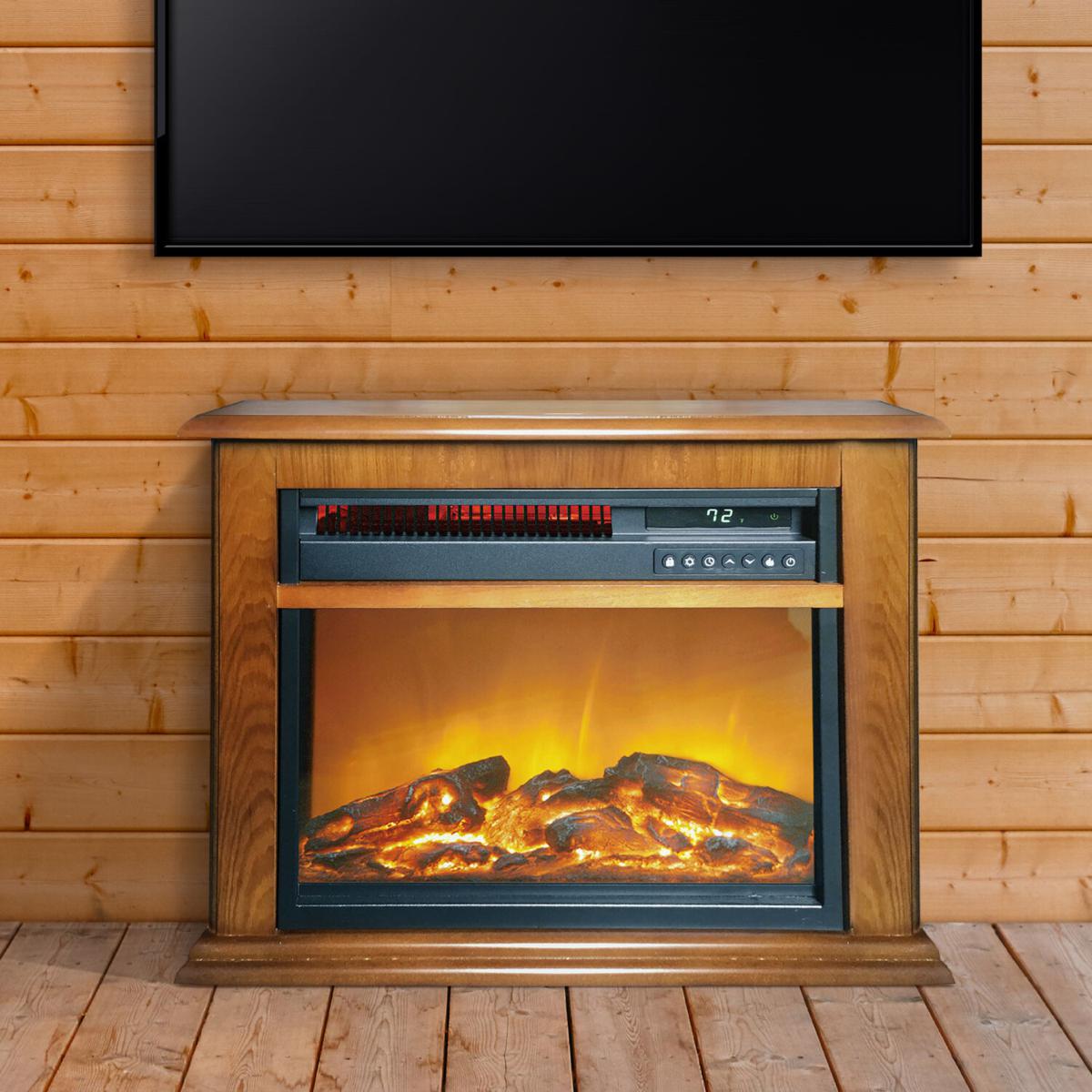 3-Element Infrared Fireplace in Oak Mantel | HSN