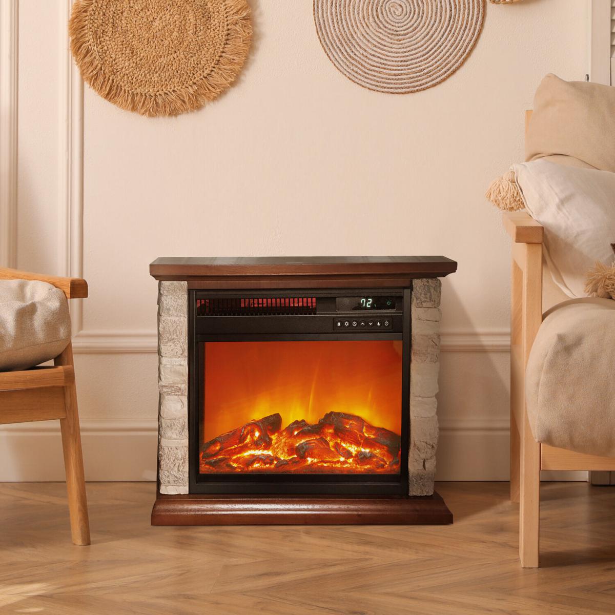 Quartz Lifesmart Electric Fireplace Heater LifeSmart 3-Sided
