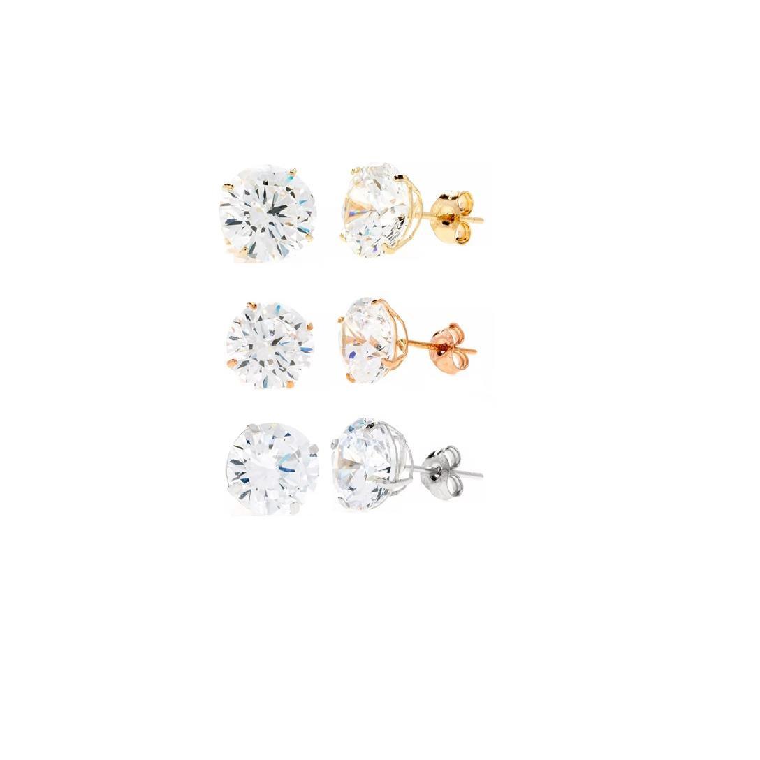 small gold cubic zirconia stud earrings