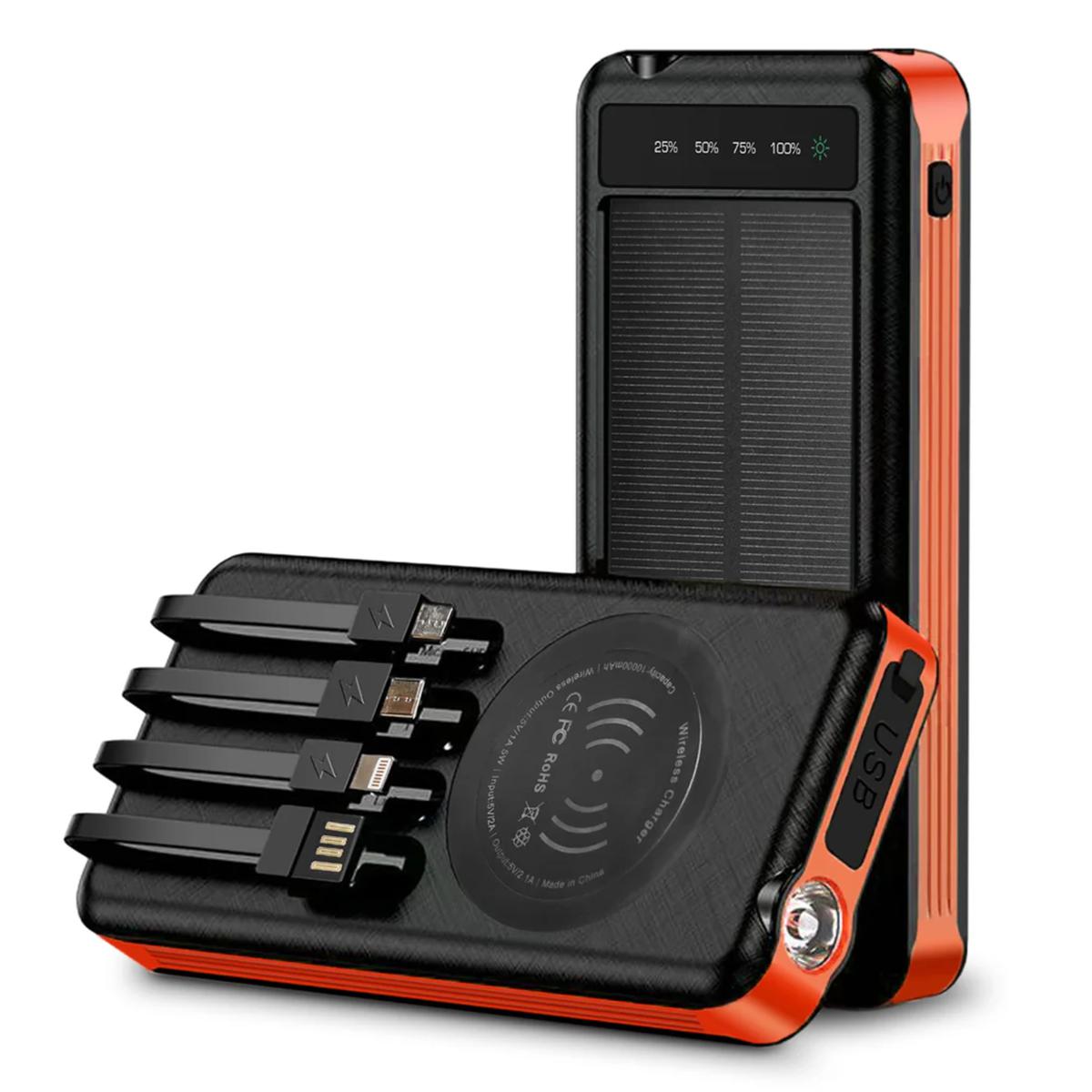 Alpha Digital 10000mAh Solar Power Bank with Wireless Charging