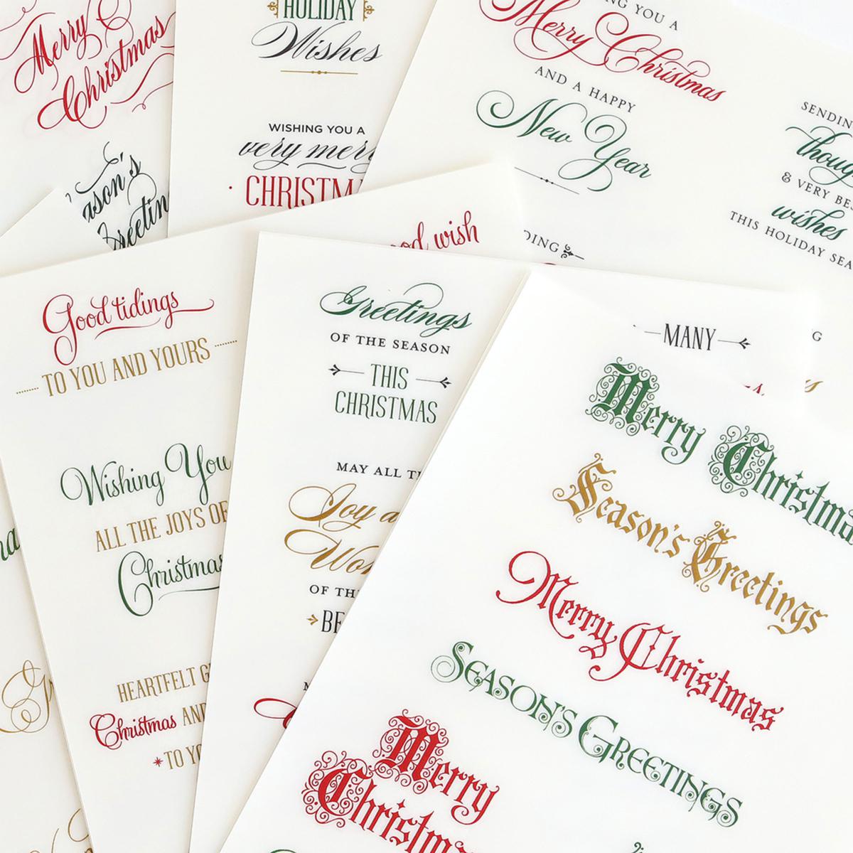 Anna Griffin® Christmas Card Sentiment Rub-Ons - Set of 128 | HSN