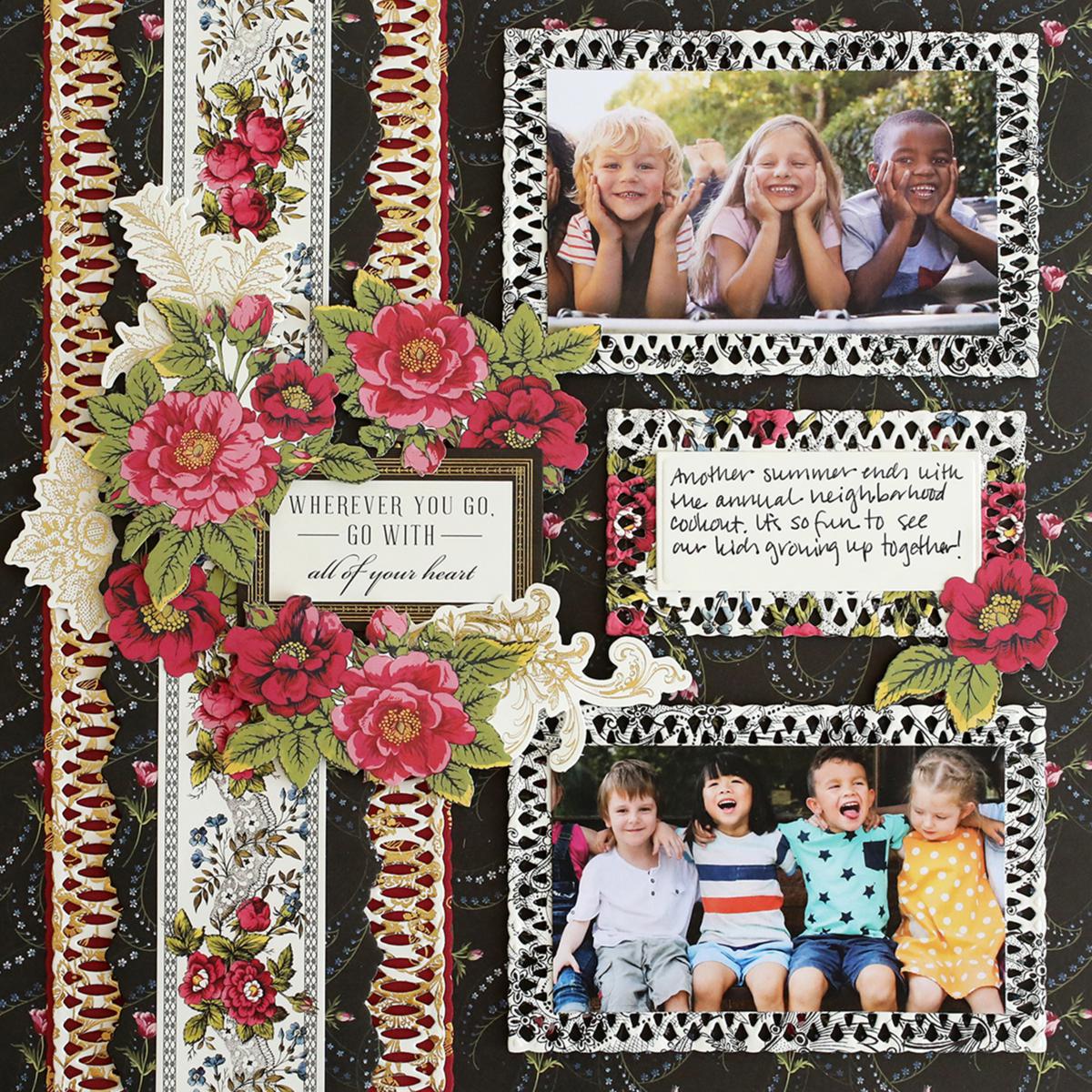 2 Baby Girl Themed 12x12 Scrapbook Kits Anna Griffin & HOTP + Pink Grid  Layout