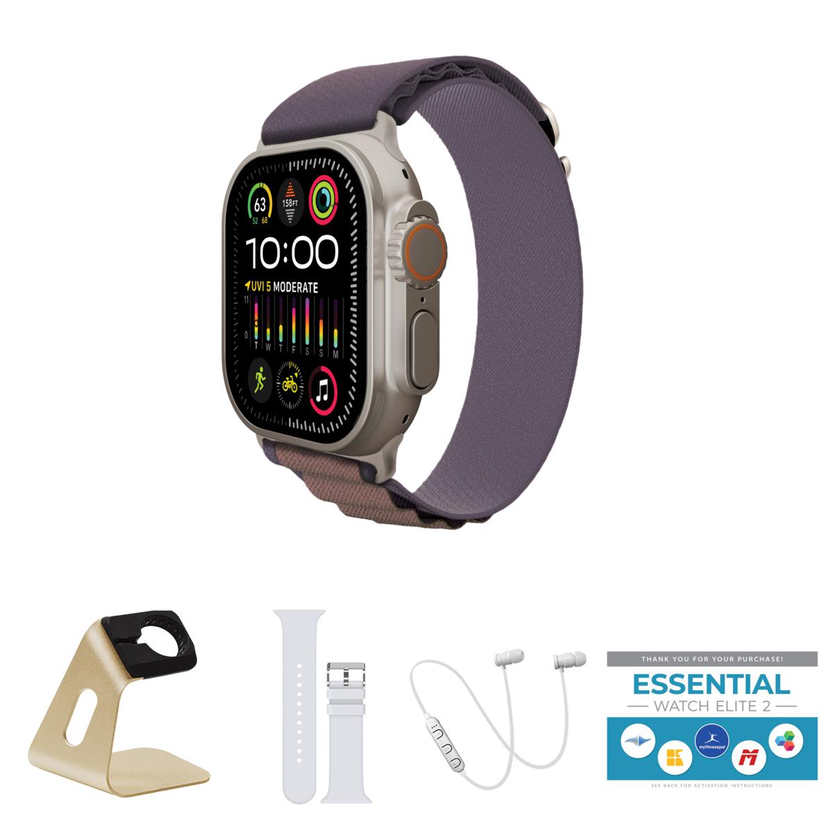 Apple Watch Ultra 2 49mm GPS + Cellular Alpine Loop Band Sm Bundle 