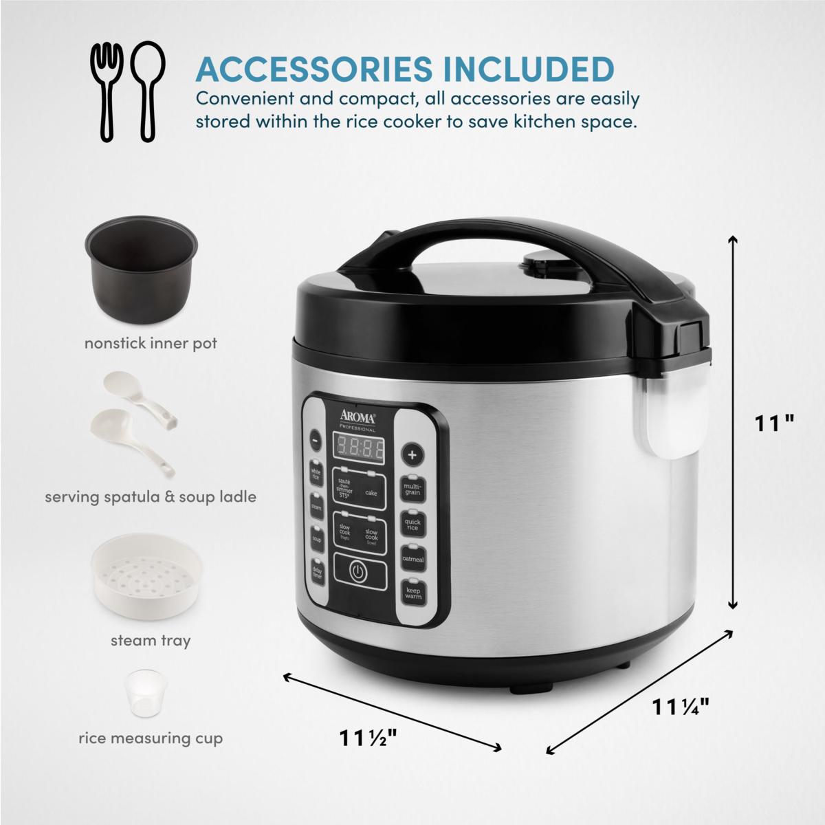Aroma 20-Cup (Cooked) Digital Cool-Touch Rice Cooker and Food Steamer | HSN
