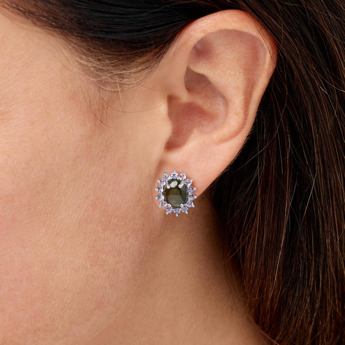 Black star sapphire earrings discount