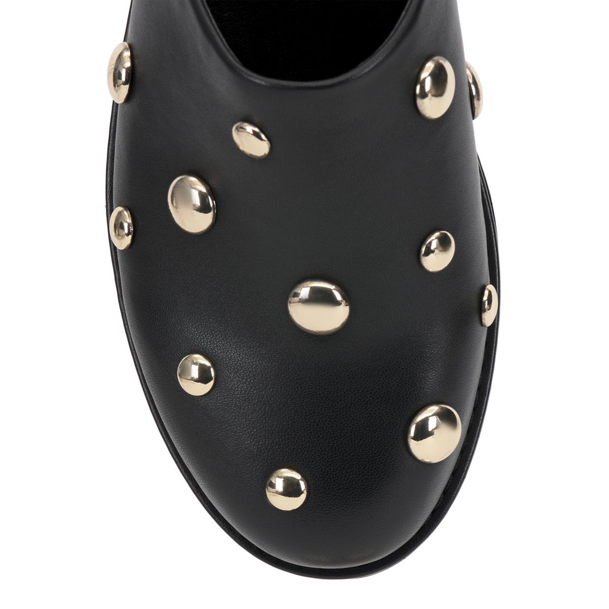 Vince Camuto Black Leather Studded Slip-On Loafers Vince Camuto Studded Black Flats for Women for sale | eBay main image 4