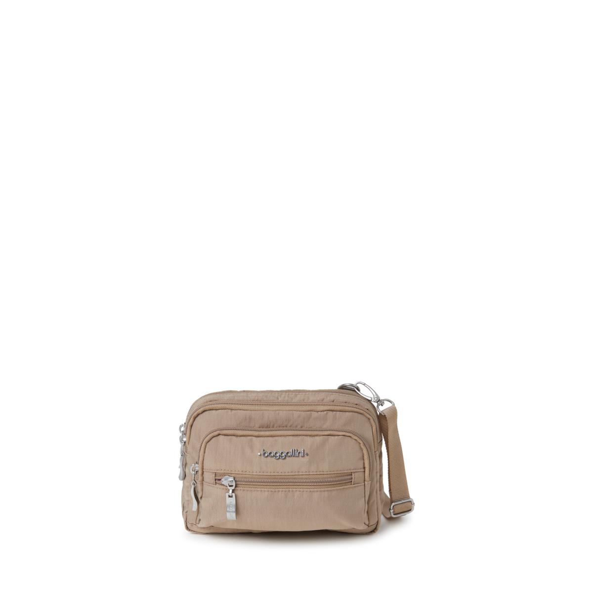 Triple Zipper Crossbody Bag