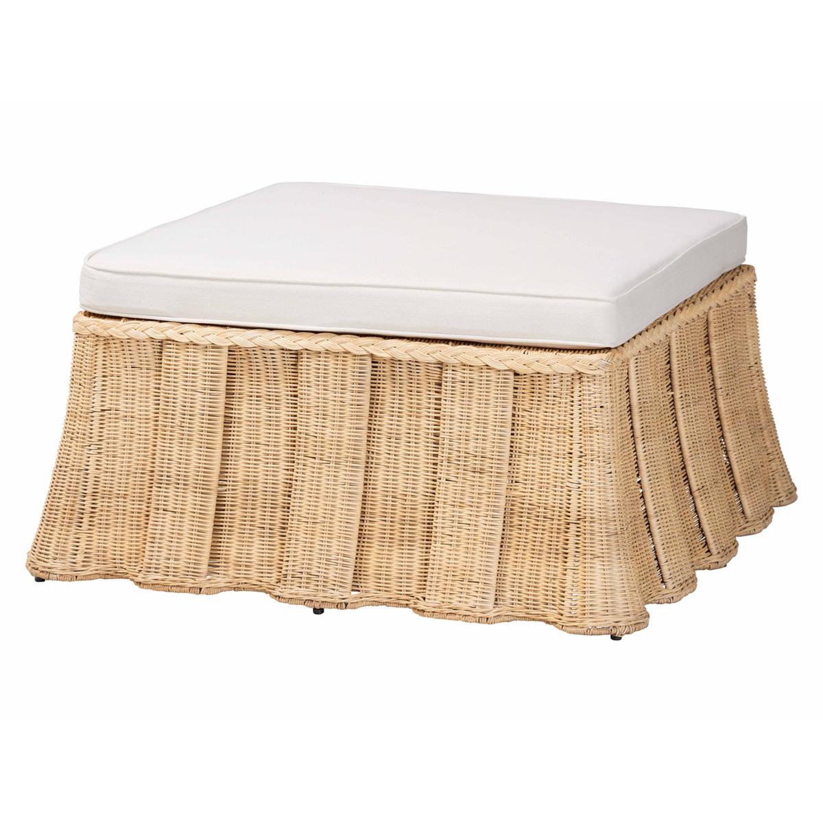 bali and pari Rotem Rattan Ottoman, Large | HSN