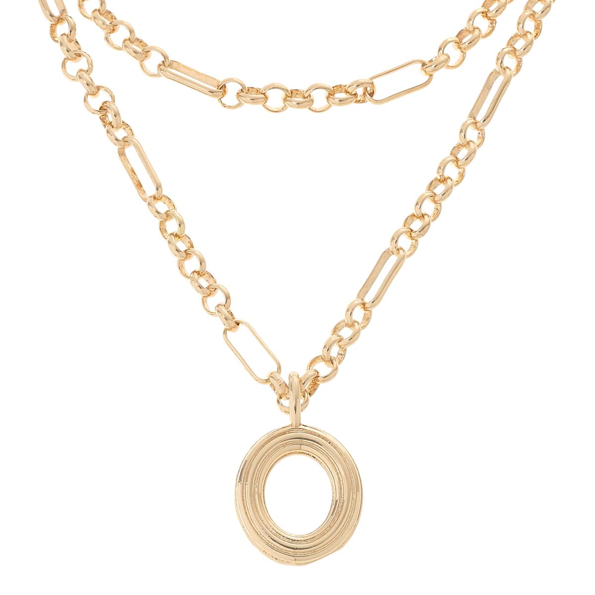 BAUBLEBAR Fiona Goldtone Initial Drop Chain-Link Necklace 2-piece