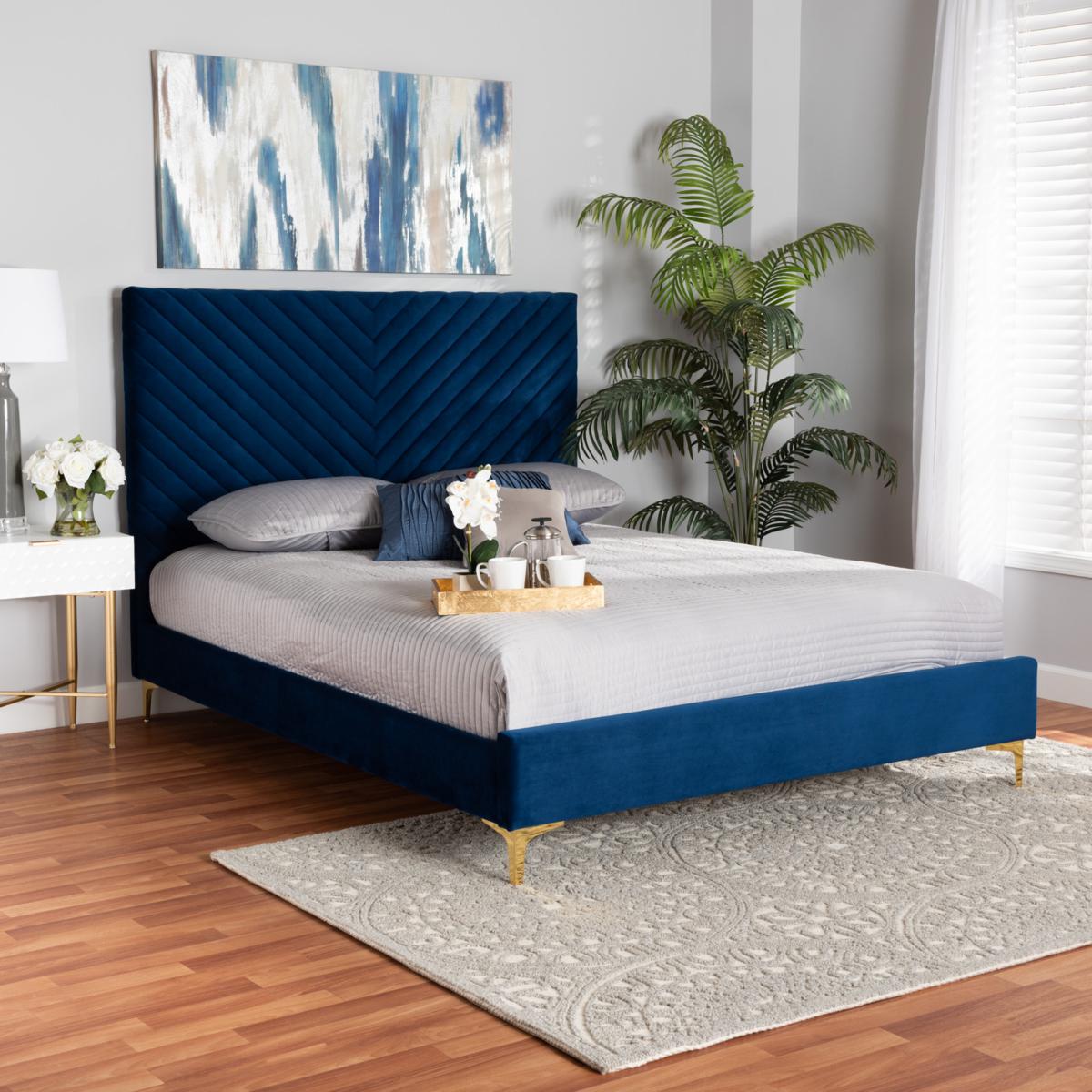 Baxton Studio Fabrico Contemporary Fabric King Size Platform Bed