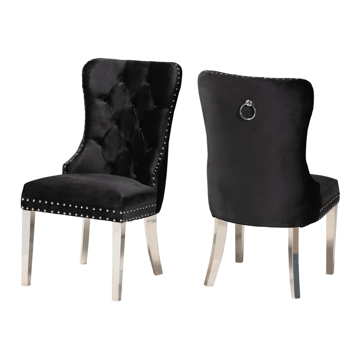 Baxton Studio Honora Contemporary Fabric 2 Piece Dining Chair Set