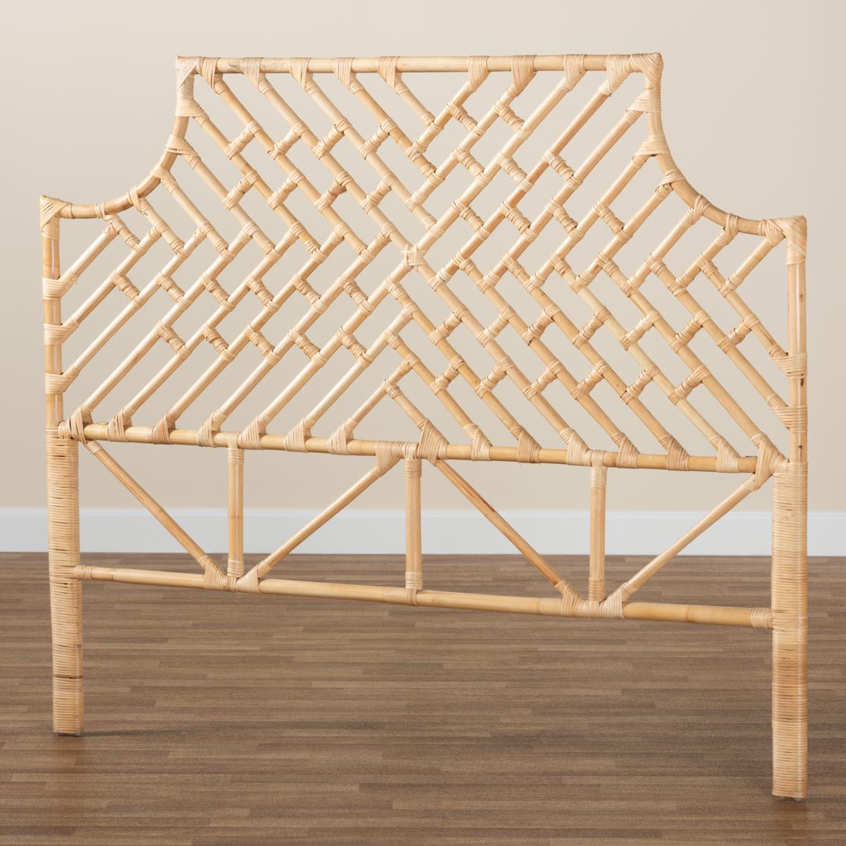 Baxton Studio Jayliah Modern Bohemian Rattan Queen Size Headboard