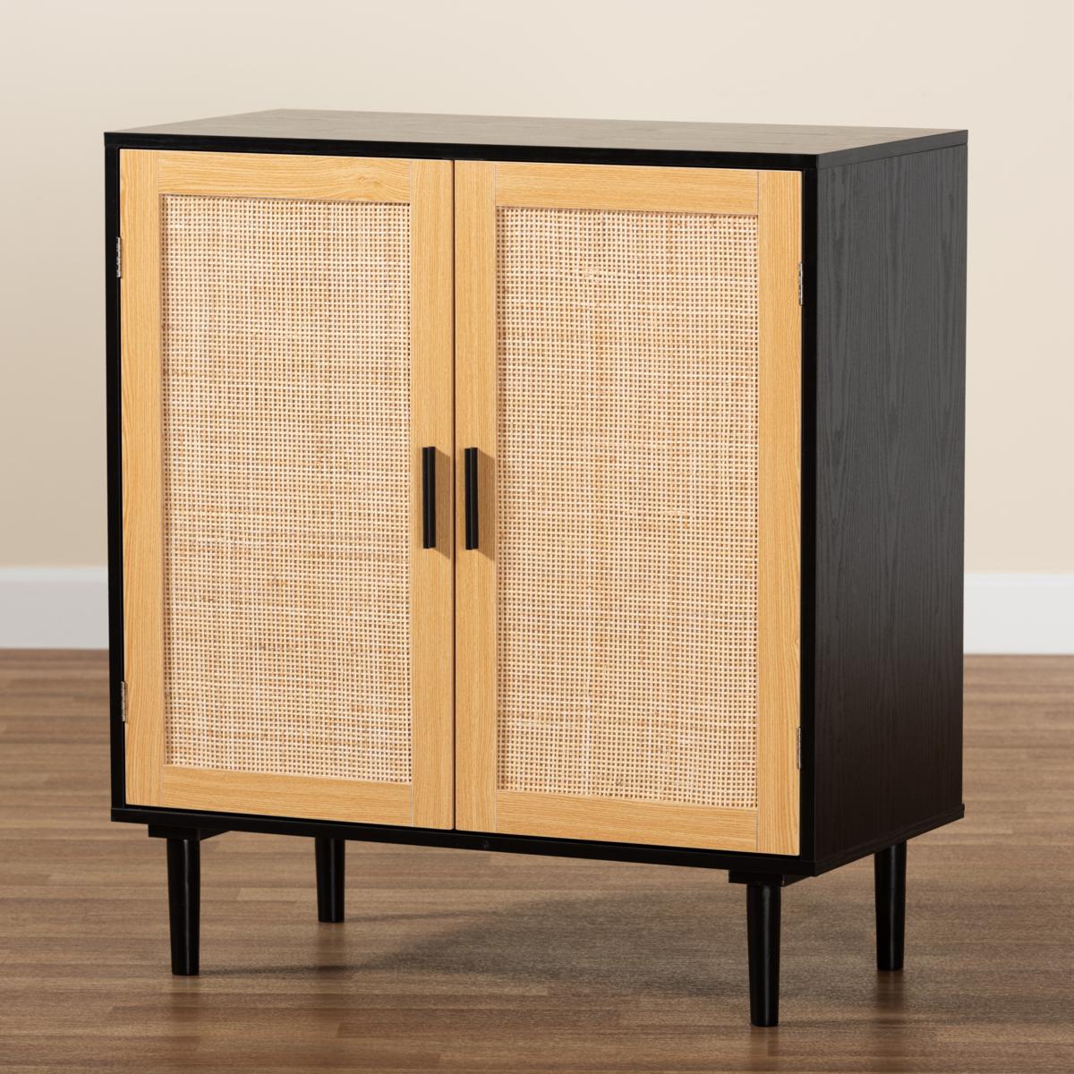 Baxton Studio Maureen Mid Century Wood 2 Door Storage Cabinet