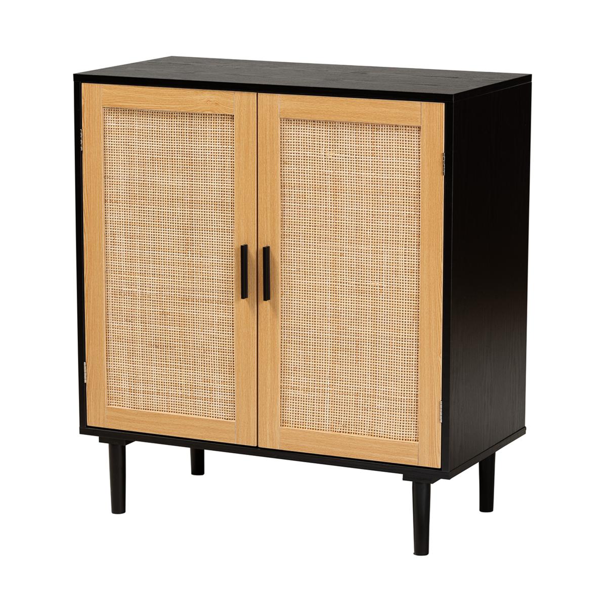 Baxton Studio Maureen Mid Century Wood 2 Door Storage Cabinet