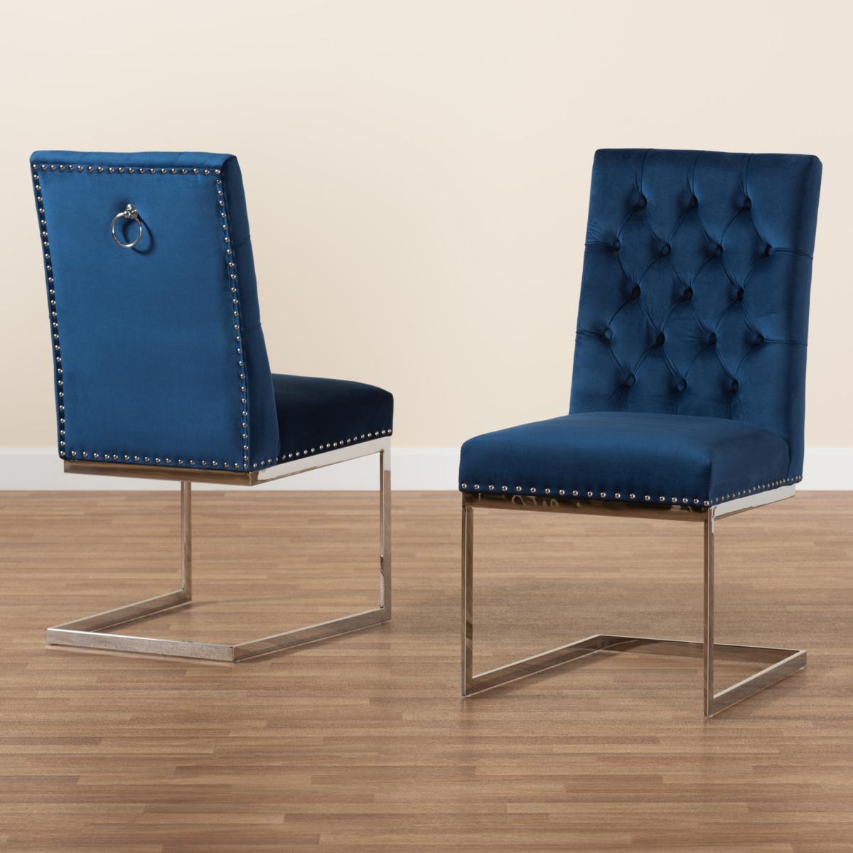 Baxton Studio Sherine Contemporary Fabric 2 Piece Dining Chair Set