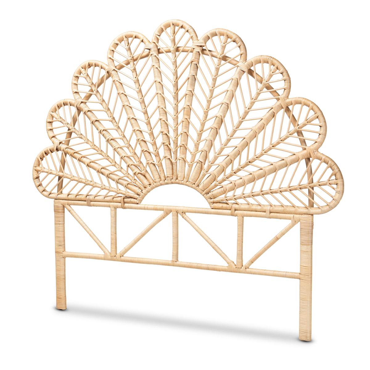 Baxton Studio Variel Modern Bohemian Rattan Queen Size Headboard ...