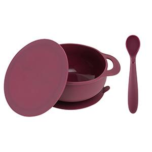 Bumkins Lavender Silicone First Feeding Set with Lid & Spoon - Each