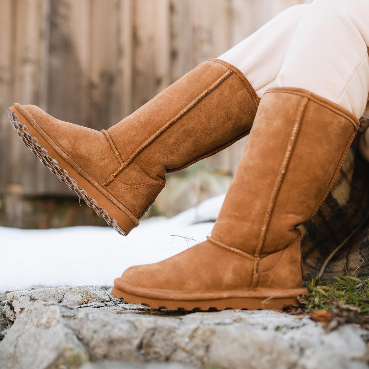 BEARPAW Elle Tall Suede Boot with Rain Stain Repellent