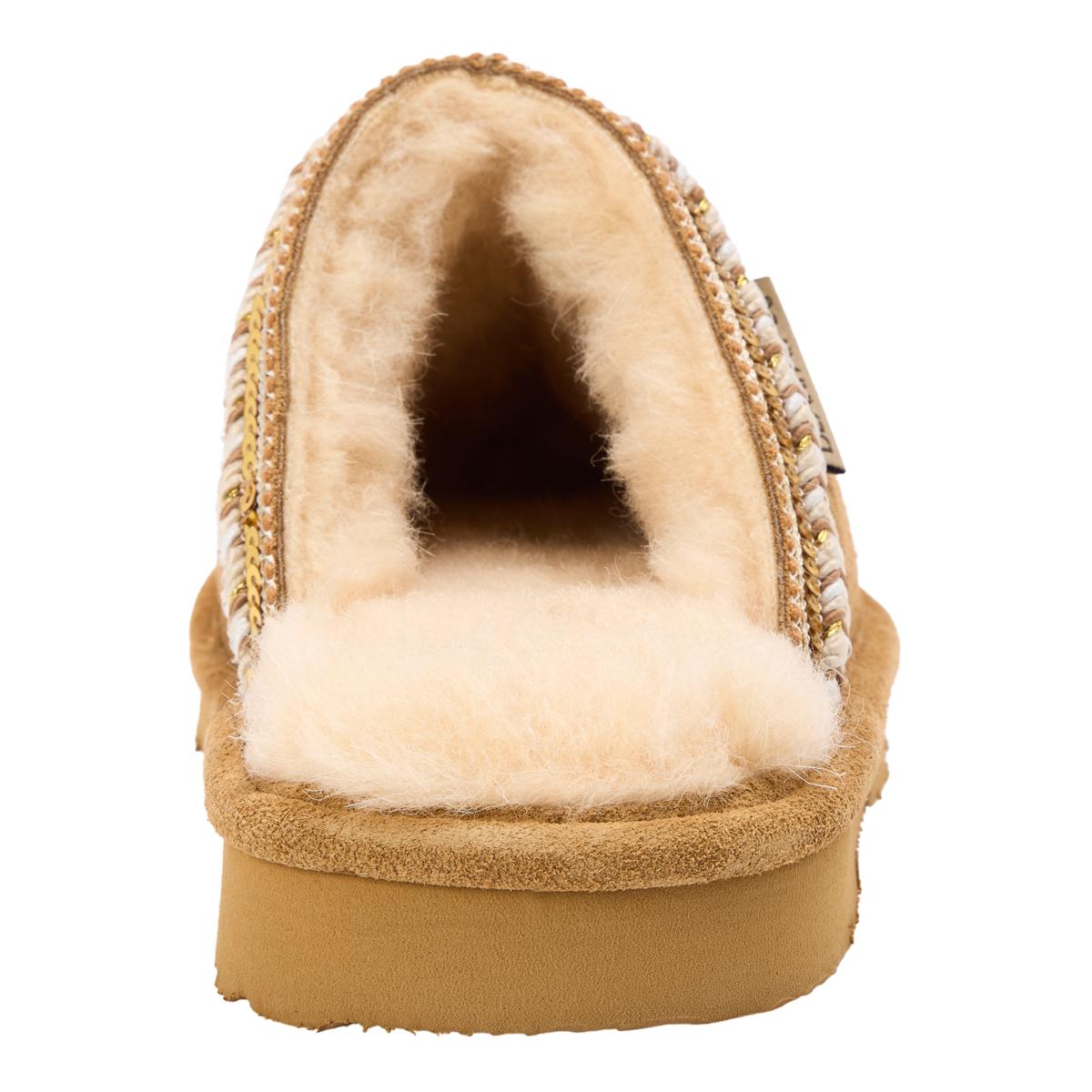 BEARPAW Tanya Suede Embellished Slipper Mule