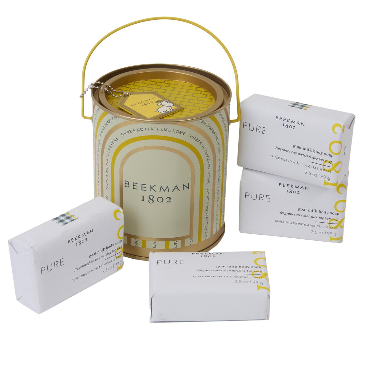 Beekman 1802 Pure Goat Milk 4pc Bar Soap Set with Pail - 23265670 | HSN