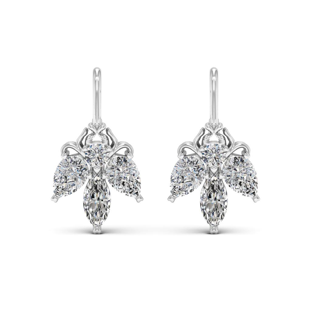 BellaMoi Sterling Silver 3ctw Created Moissanite Critter Drop Earrings