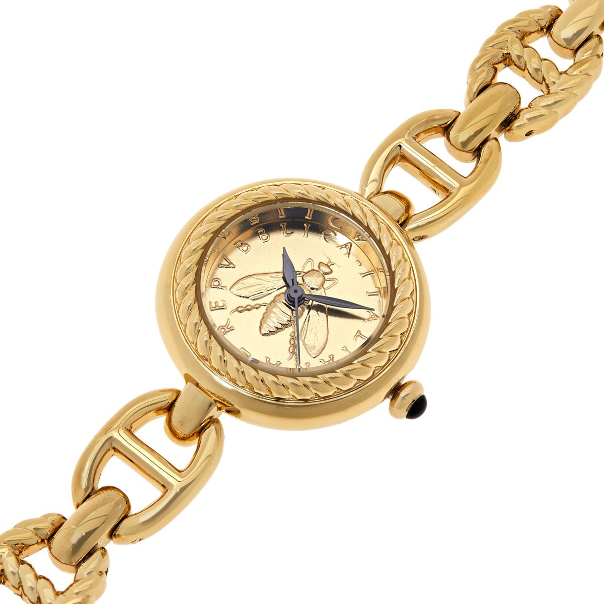 Bellezza Bee Lira Coin Mariner-Link Bracelet Watch