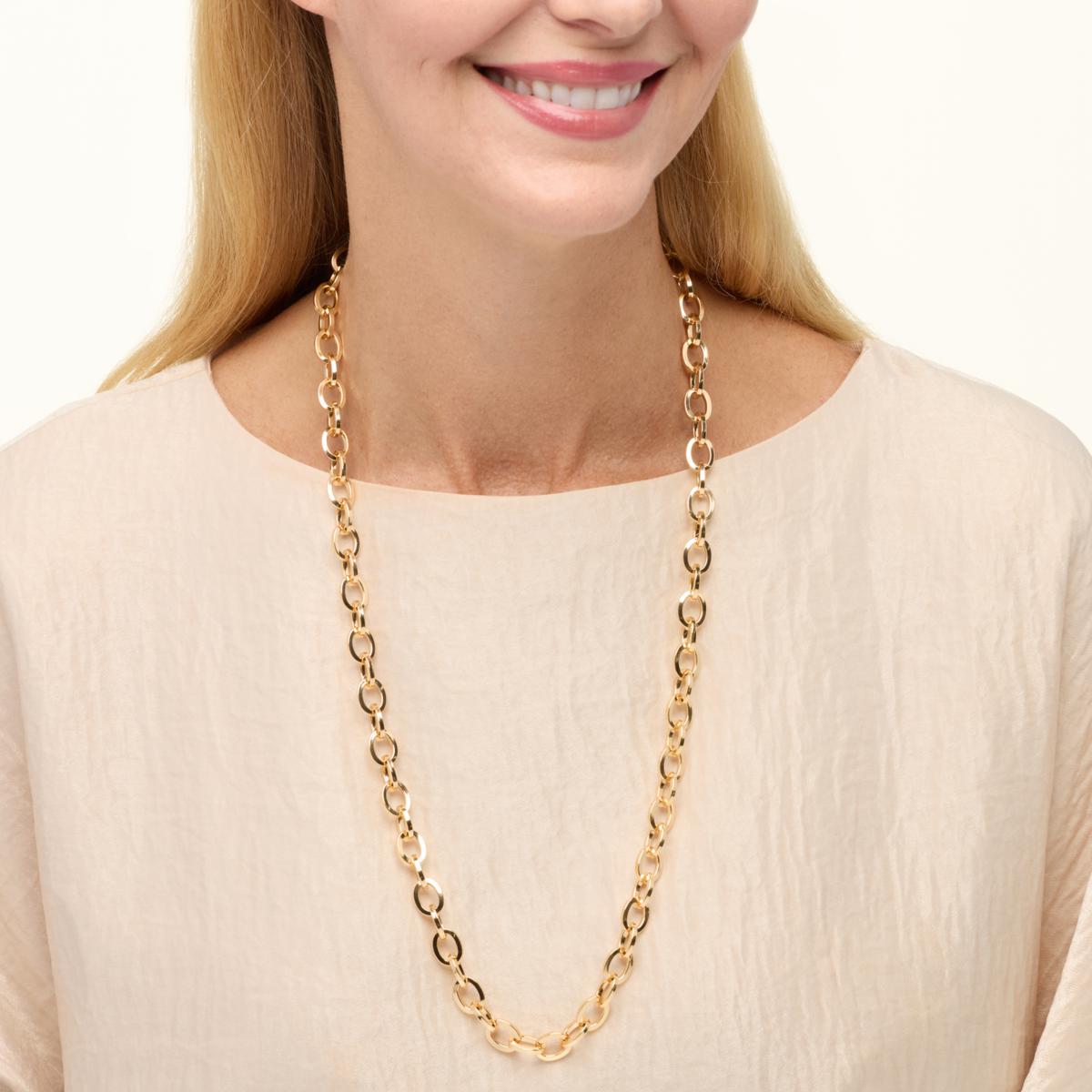 Bellezza Bronze Oval-Link Convertible Necklace | HSN