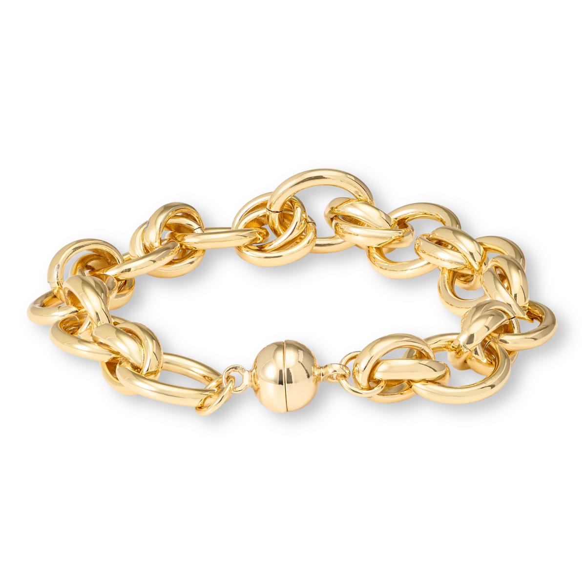 Bellezza Bronze Oval Rolo Link Magnetic Clasp Bracelet | HSN