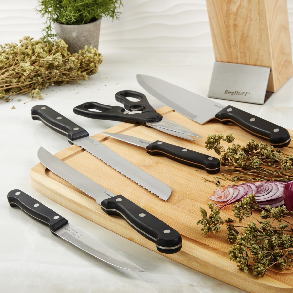 Berghoff DiNA Pica 7pc Stainless Steel Knife Block Set | HSN