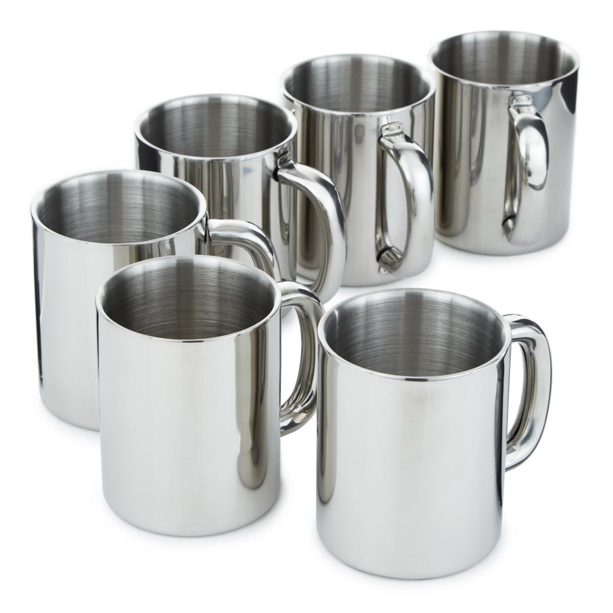 BergHOFF Straight 6pc 18/10 Stainless Steel Mug Set 12 oz. | HSN