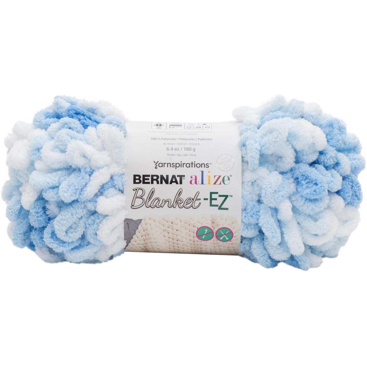 Bernat Alize Blanket-EZ Yarn - White Blue - 9323217